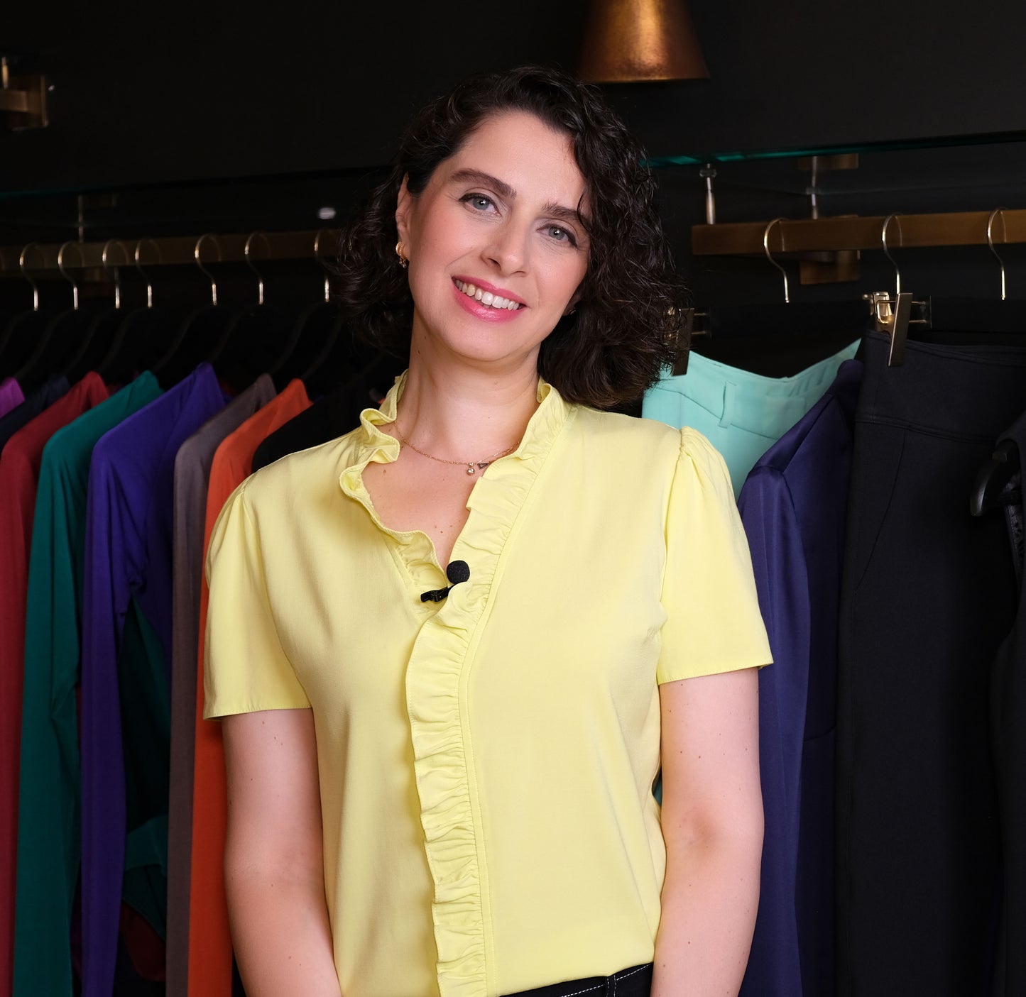 Pepper Sarı Fırfırlı Kısa Kollu Bluz