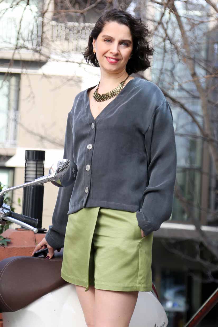 Bold Yeşil Mini Şort Etek