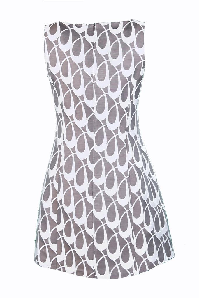 Sen A-1 Kahverengi Hare Brokar Mini Elbise