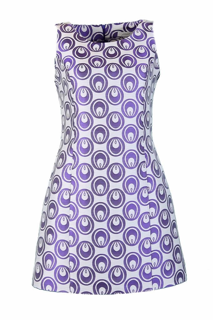 Sen A-1 Mor Damla Brokar Mini Elbise