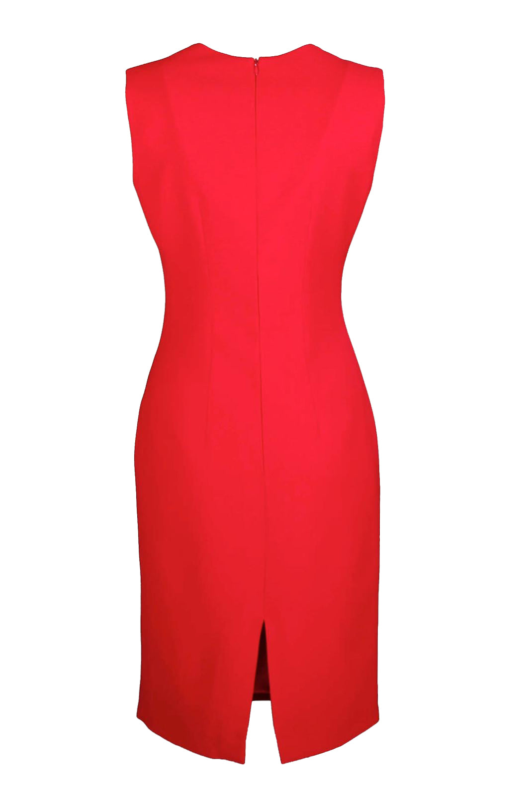 Belle Kırmızı V Yakalı Kalem Elbise