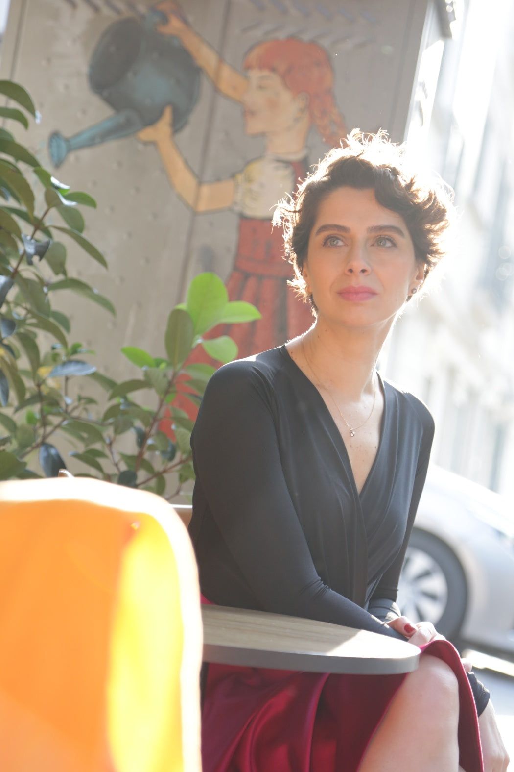 Carol Siyah Kruvaze Yaka Uzun Kollu Body