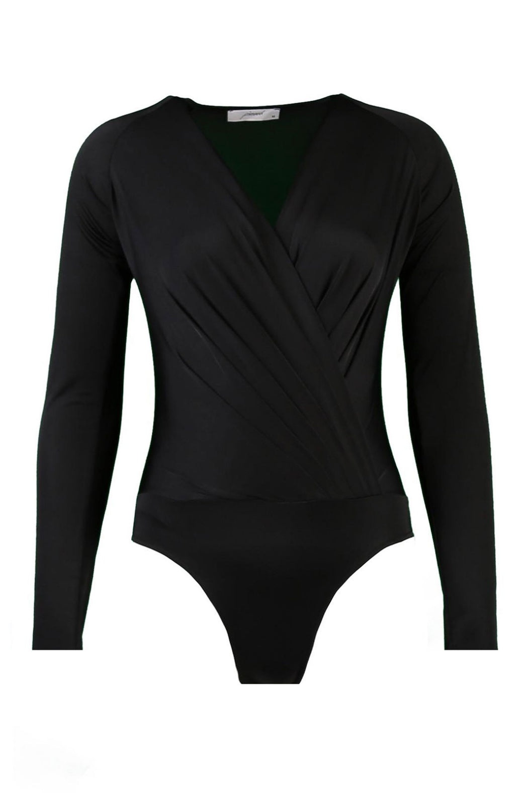 Carol Siyah Kruvaze Yaka Uzun Kollu Body