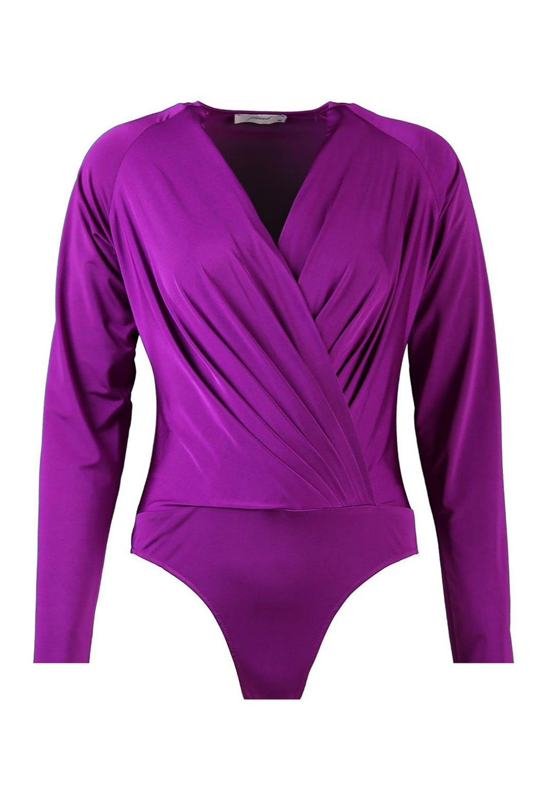 Carol Fuşya Kruvaze Yaka Uzun Kollu Body