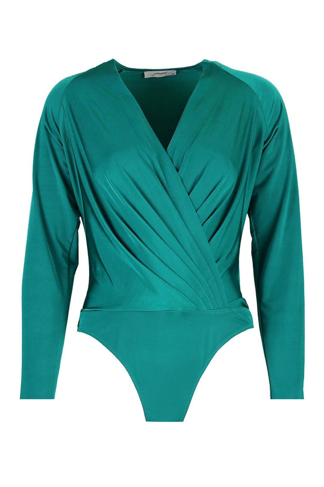 Carol Yeşil Kruvaze Yaka Uzun Kollu Body