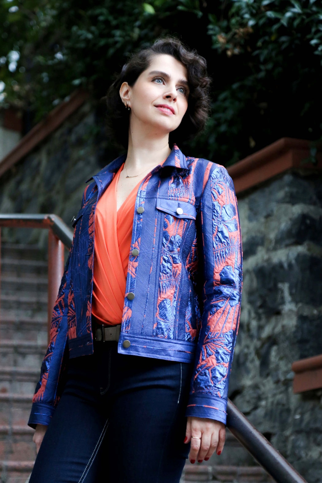 Carol Turuncu Kruvaze Yaka Uzun Kollu Body