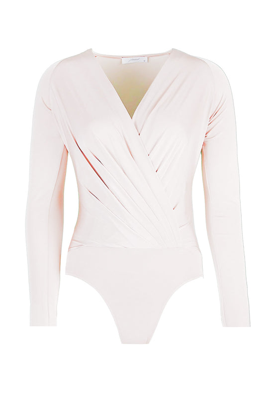 Carol Beyaz Kruvaze Yaka Uzun Kollu Body