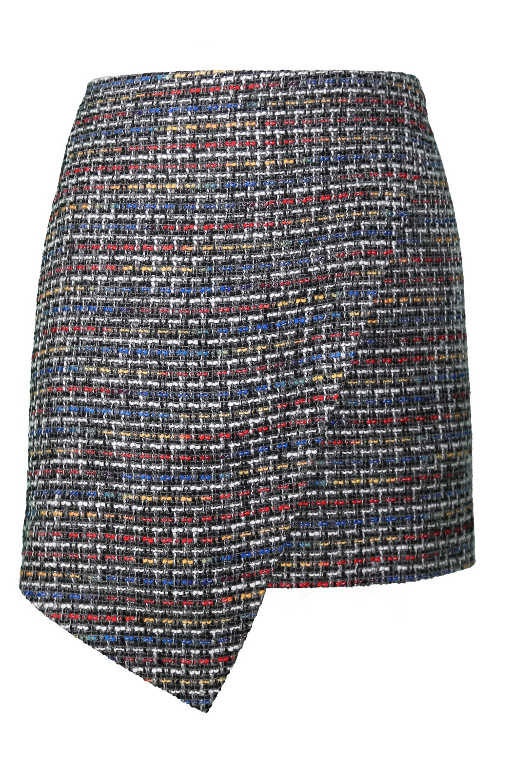 Coco Renkli Asimetrik Kesim Mini Etek