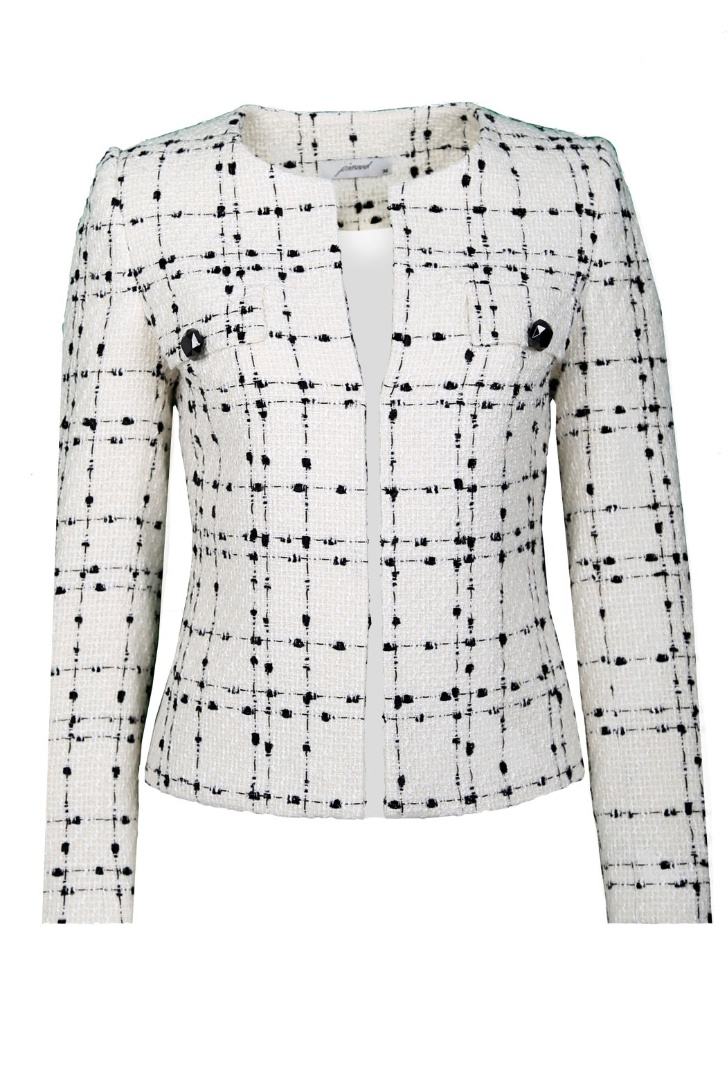 Coco Beyaz Kareli Mini Ceket