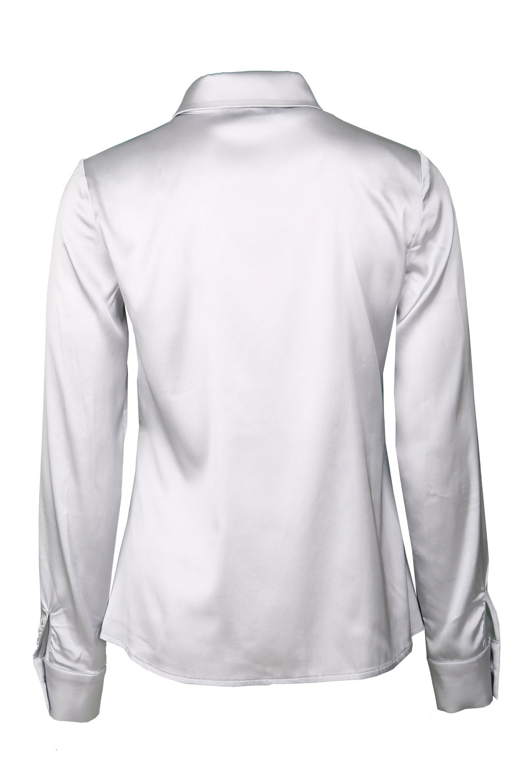 Eliza Gri Basic Model Viskon Saten Gömlek