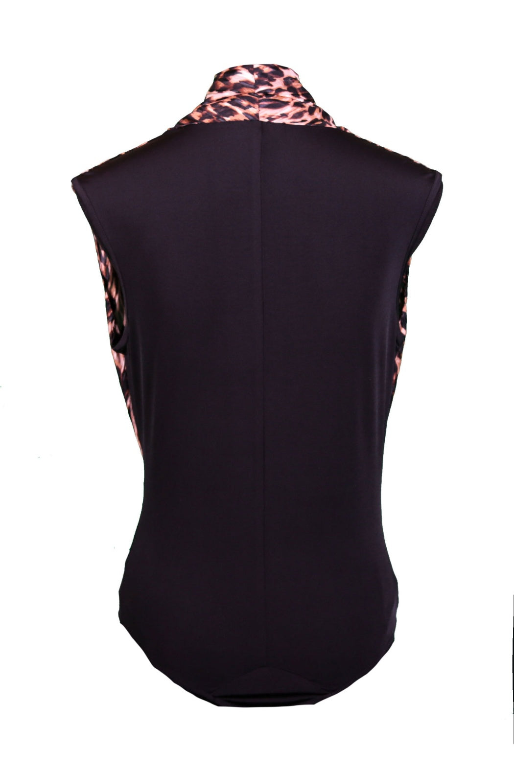 Estee Siyah Leopar Desenli Kolsuz Body