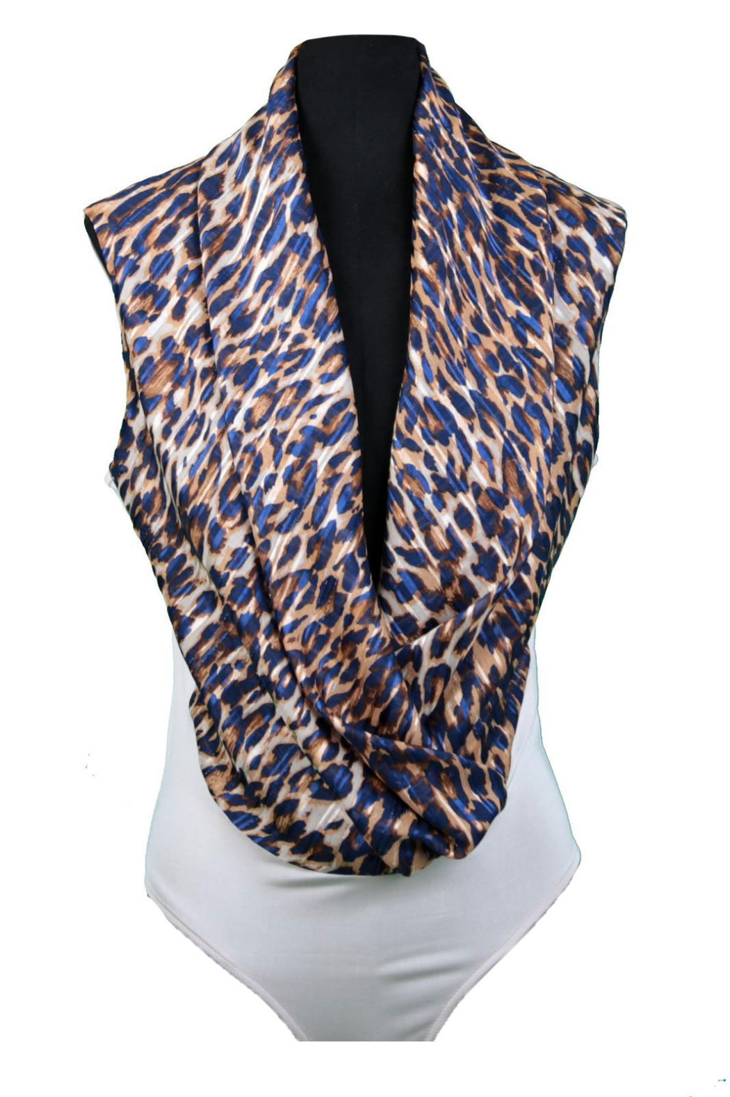 Estee Lacivert Leopar Desenli Kolsuz Body