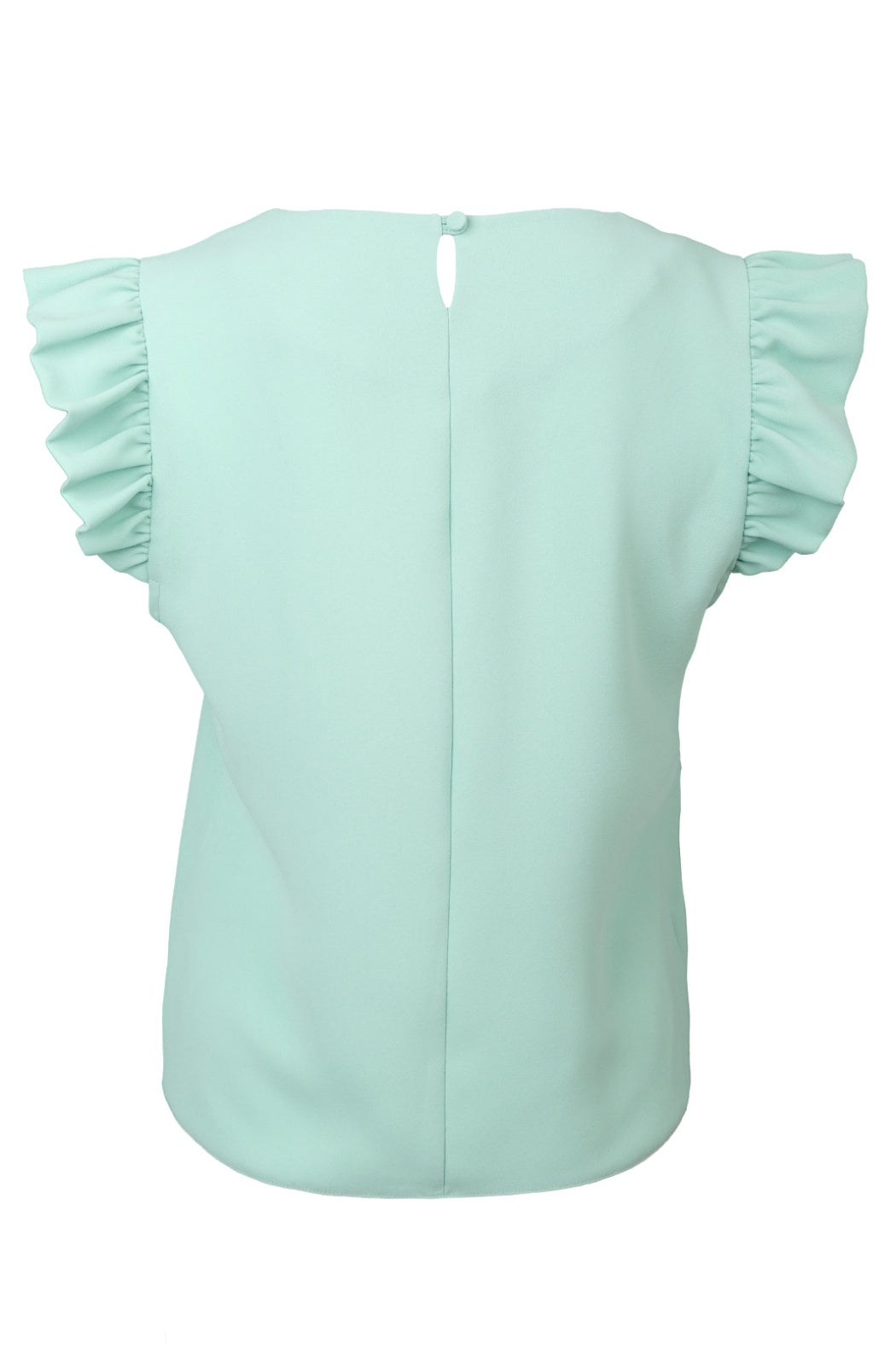 Lisa Yeşil V Yaka Fırfırlı Bluz