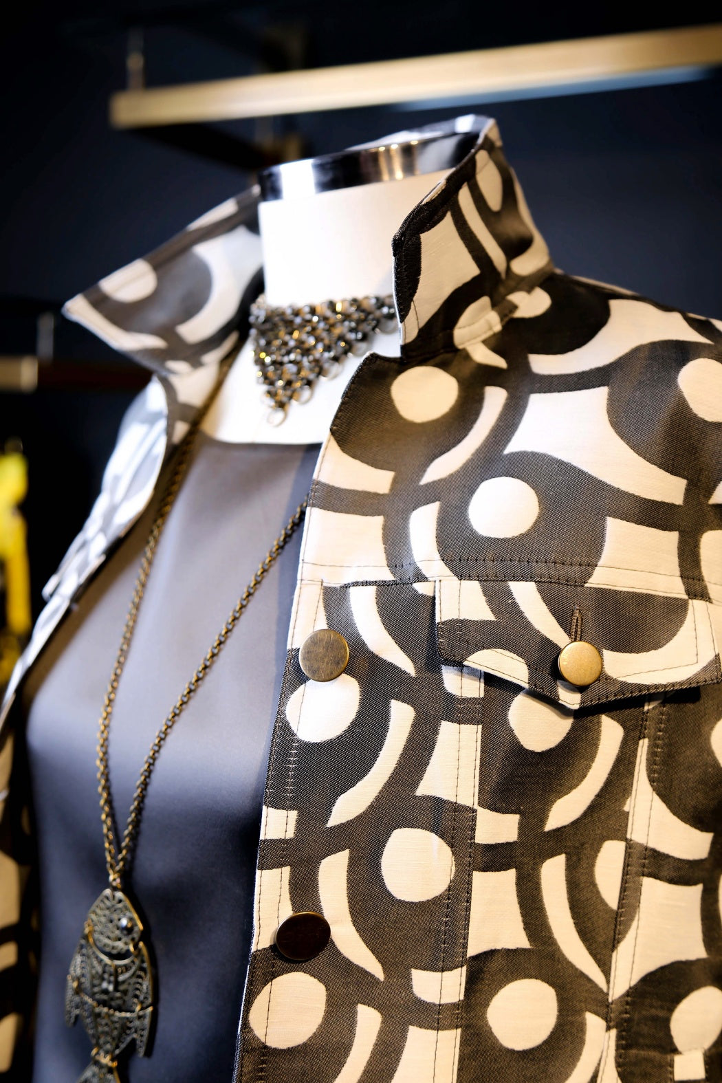 Maya Füme Brokar Mont Ceket