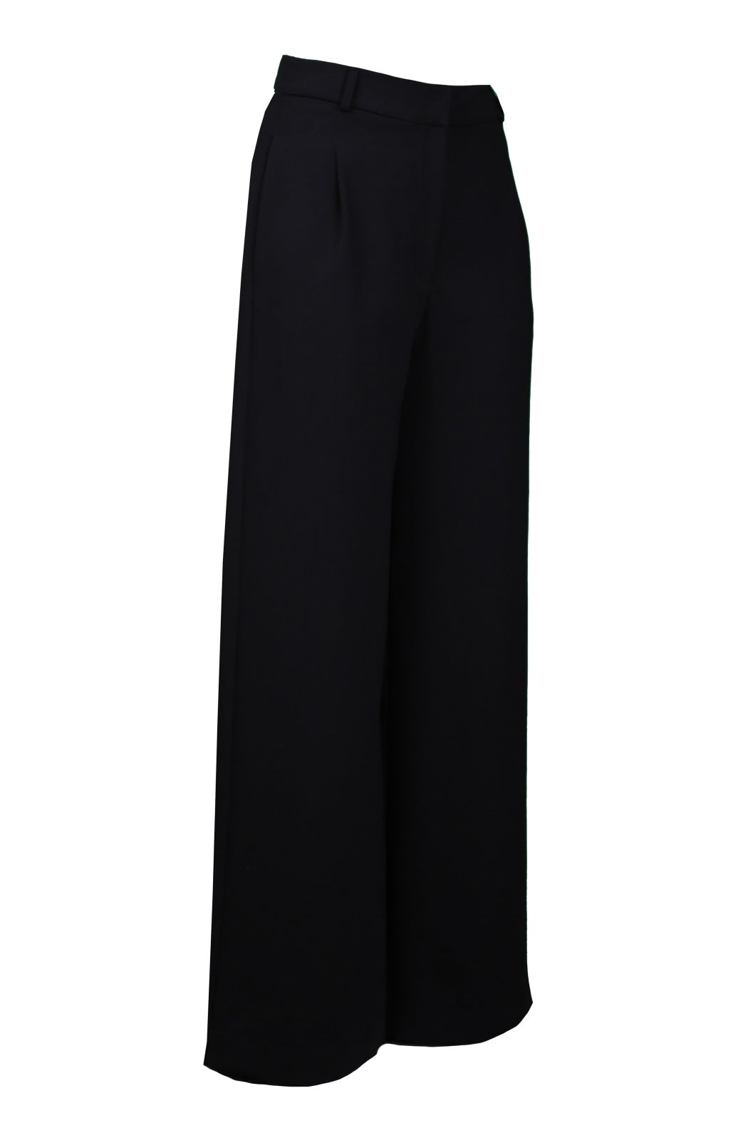 Niki Siyah Yüksek Belli Bol Kesim Krep Pantolon