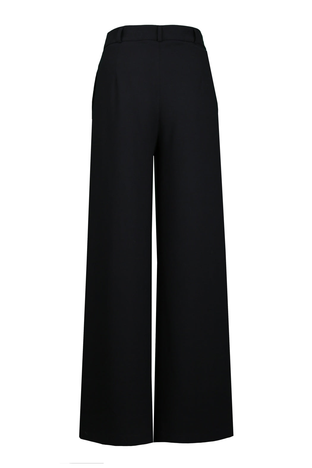 Niki Siyah Yüksek Belli Bol Kesim Krep Pantolon