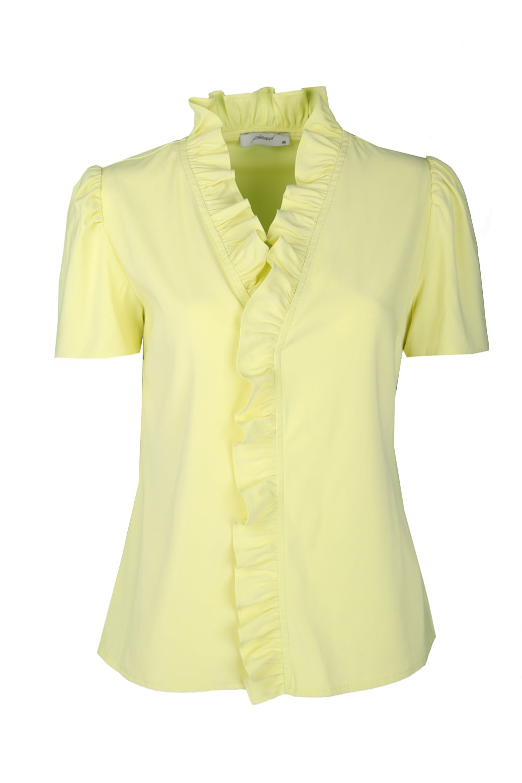 Pepper Sarı Fırfırlı Kısa Kollu Bluz