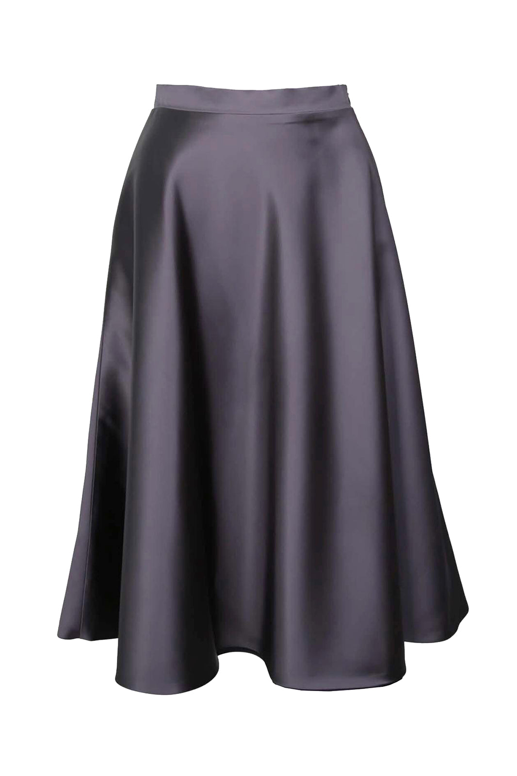 Vivienne Füme Midi Boy Kloş Saten Etek