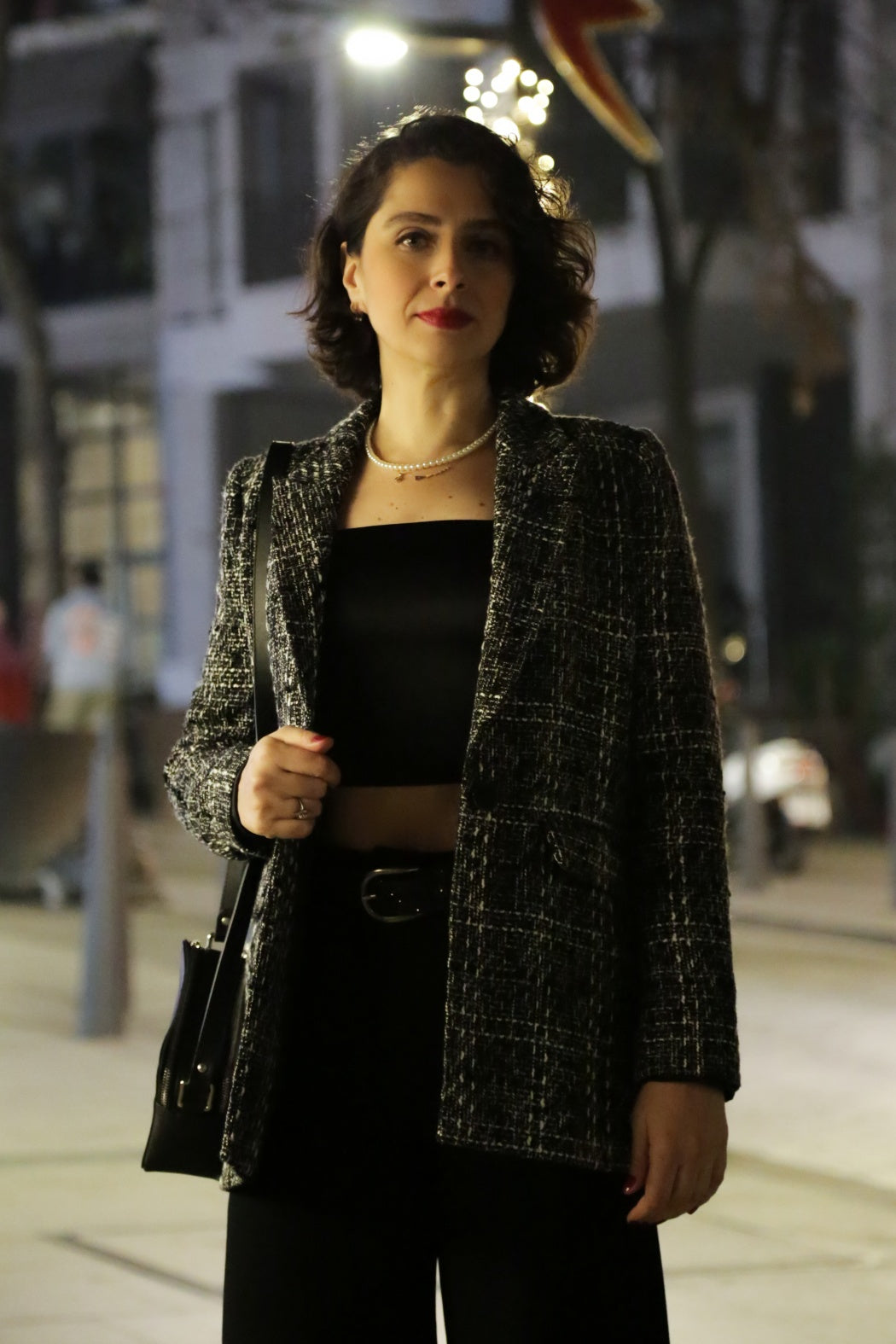 Wanda Siyah Beyaz Blazer Ceket