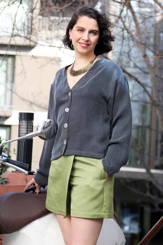 Bold Yeşil Mini Şort Etek