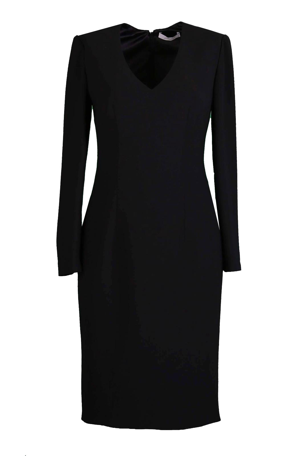 Belle Siyah V Yaka Uzun Kollu Krep Kalem Elbise
