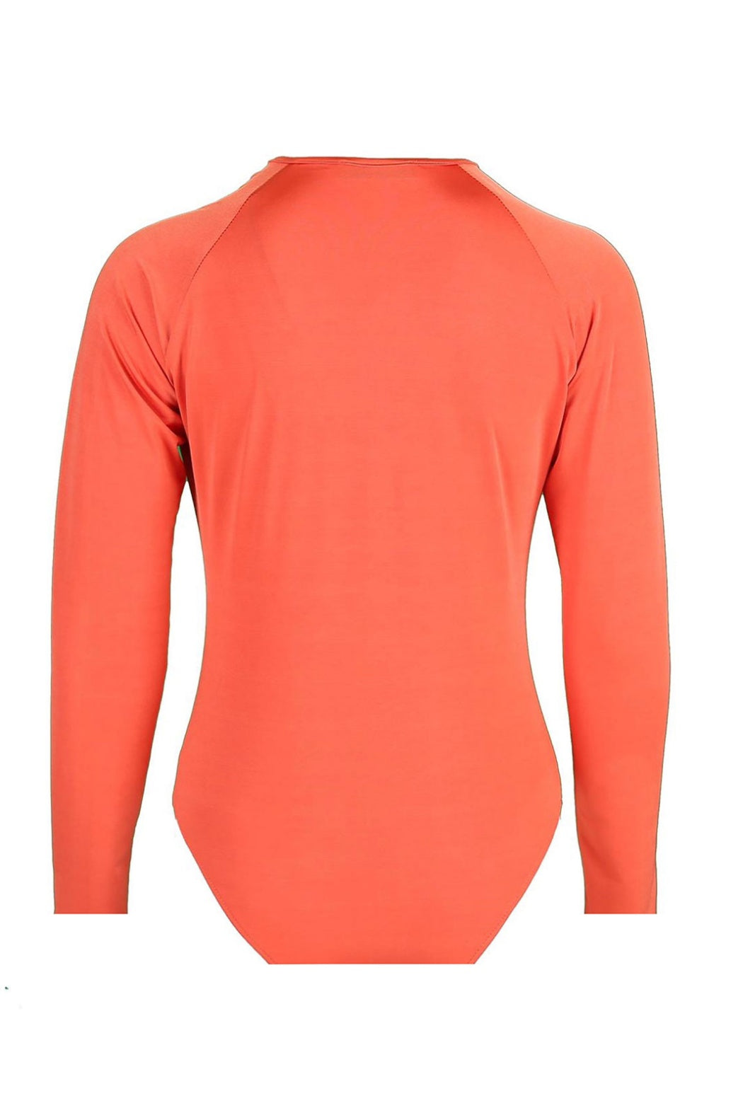 Carol Orange Double Breasted Neck Long Sleeve Bodysuit