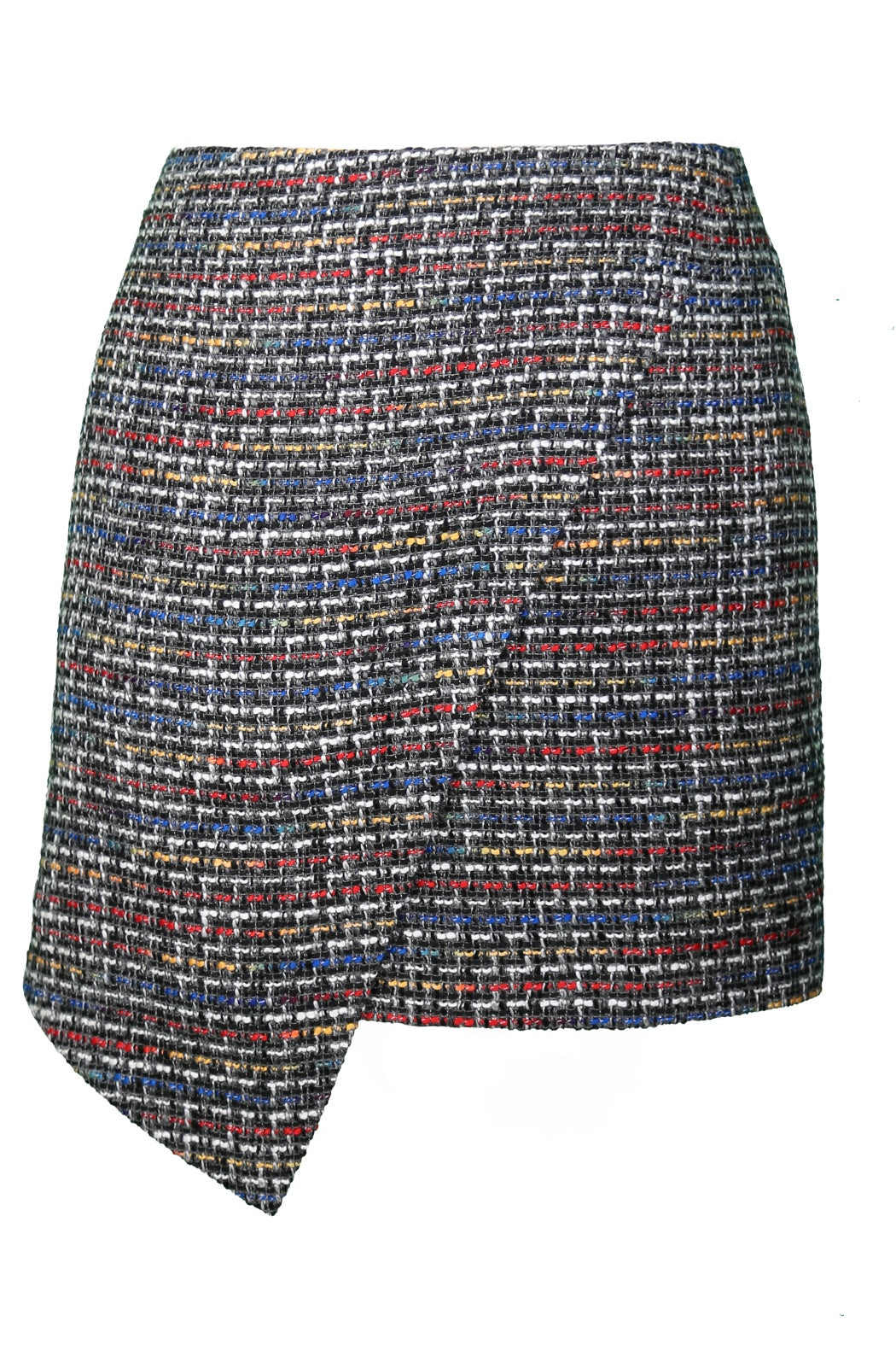 Coco Colored Asymmetric Cut Mini Skirt