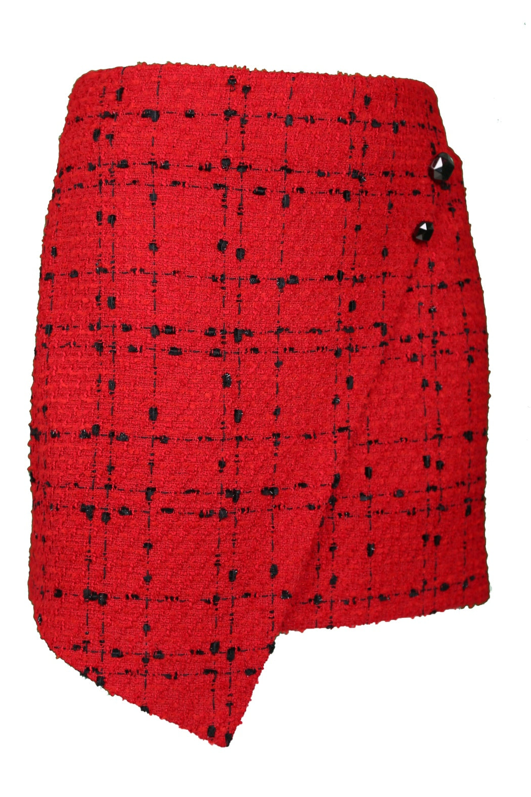 Coco Red Asymmetric Cut Mini Skirt
