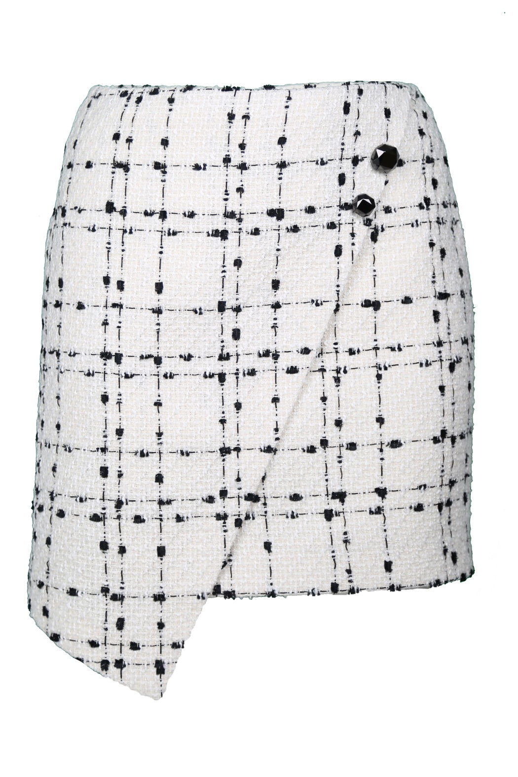 Coco White Asymmetric Cut Mini Skirt