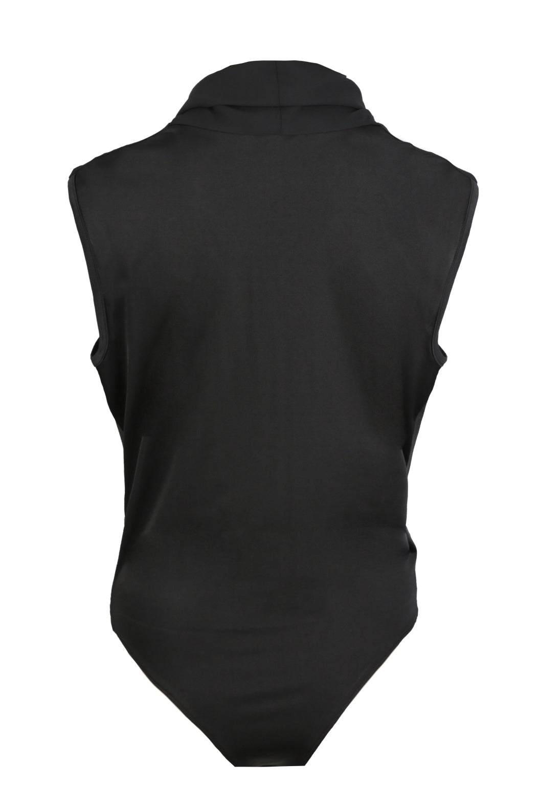 Estee Black Shawl Collar Sleeveless Bodysuit