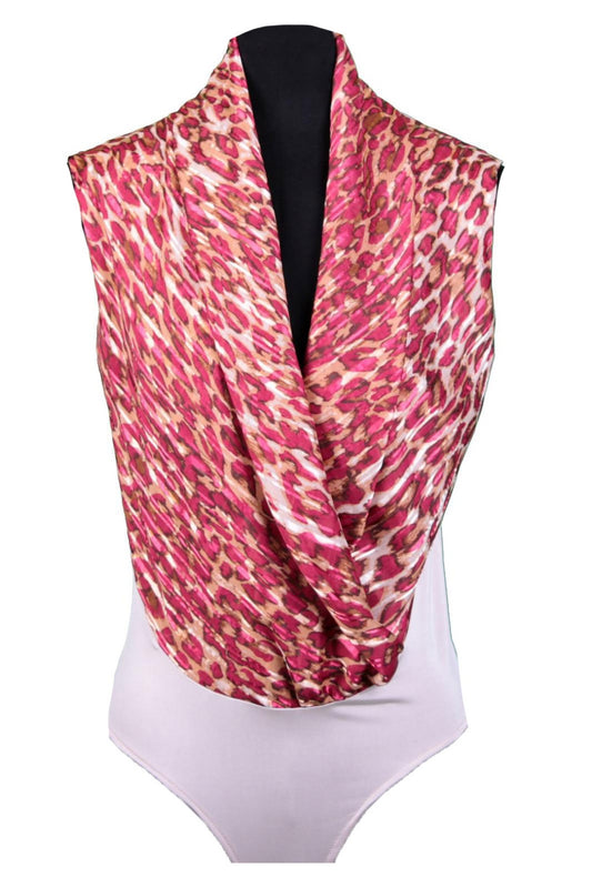 Estee Red Leopard Patterned Sleeveless Bodysuit