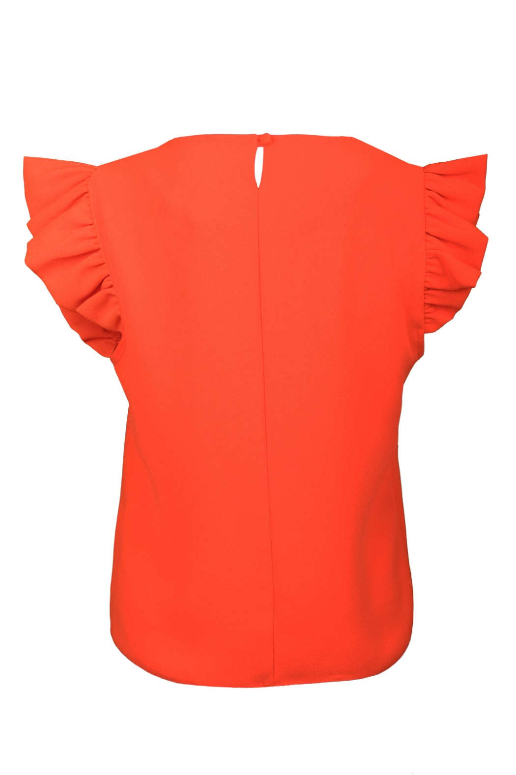 Lisa Turuncu V Yaka Fırfırlı Omuz Detaylı Bluz