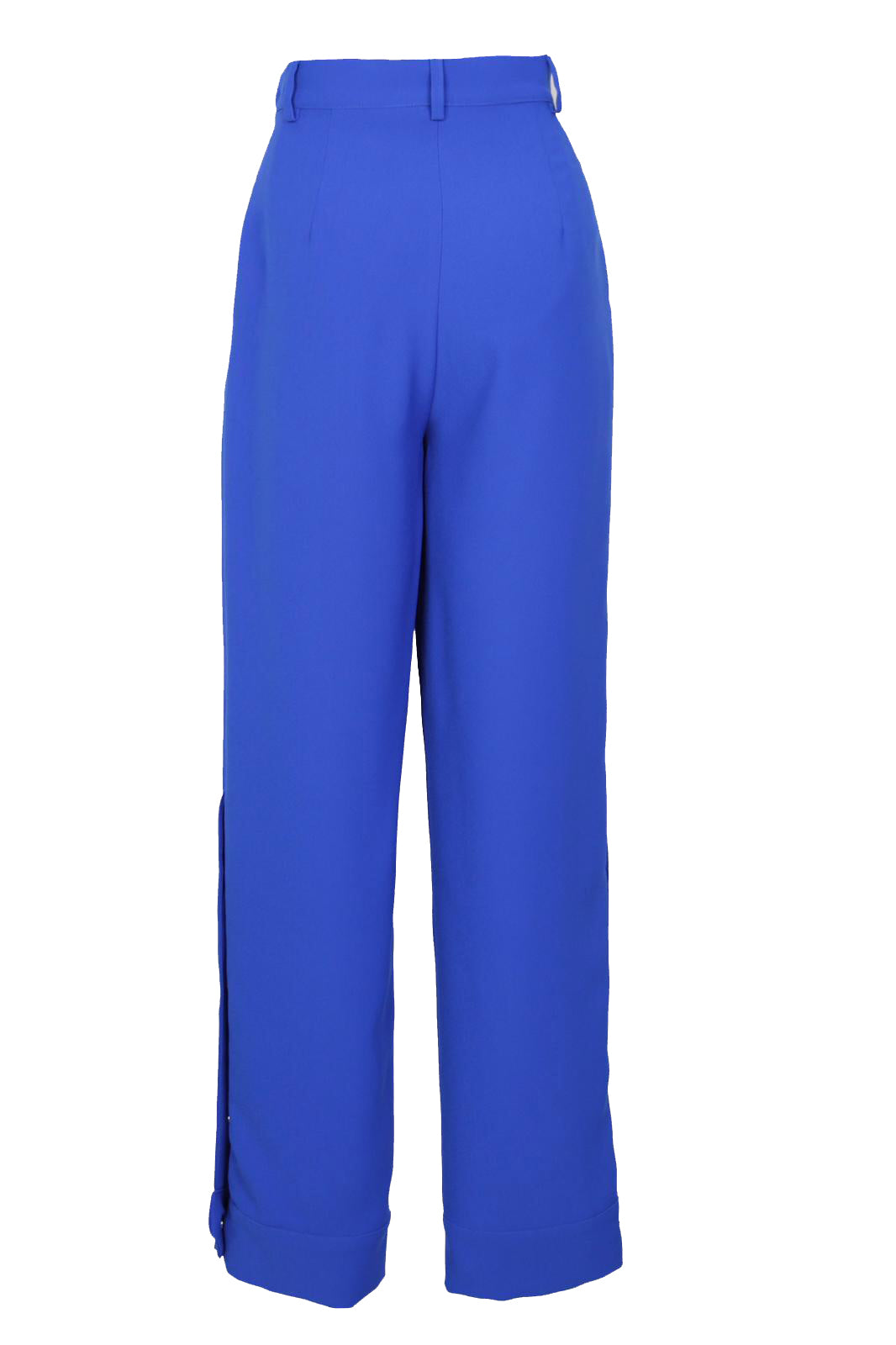 Marvel Cobalt Blue Pleated Cuff Detail Crepe Women's Pants