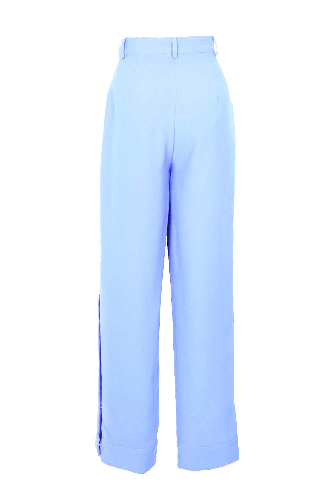 Marvel Ice Blue Pleated Cuff Detail Crepe Women's Pants