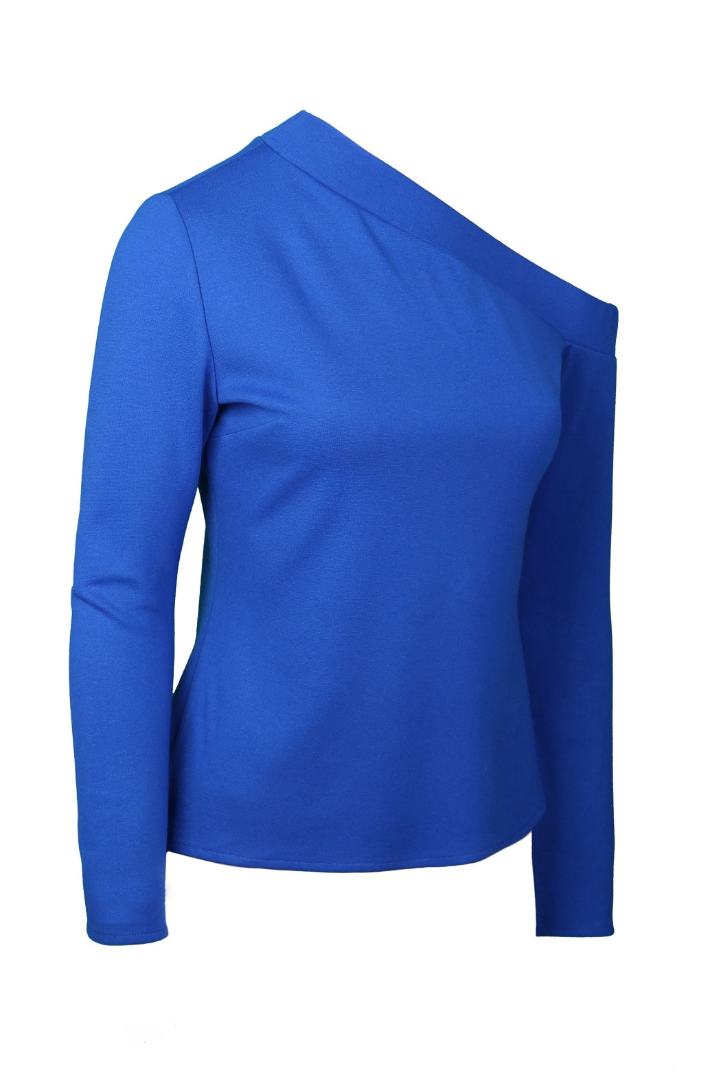Niki Sax Blue One-Shoulder Knitwear Blouse