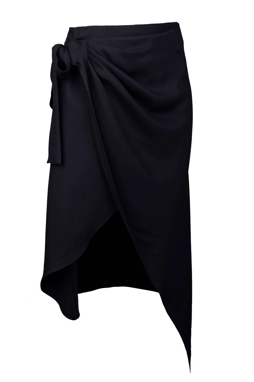 Tokyo Black Midi Length Wrapped Skirt